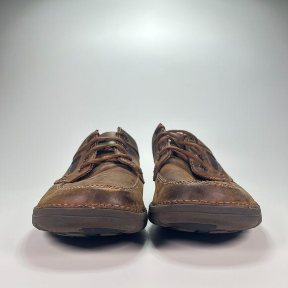 Clarks Unstructured UN Unnature Time Brown Leather Lace Up Shoes Men's Size 11.5 - Picture 2 of 11